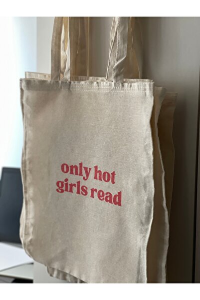 redame Only Hot Girls Read Minimalist Written Slogan Cloth Bag Tote Bag
