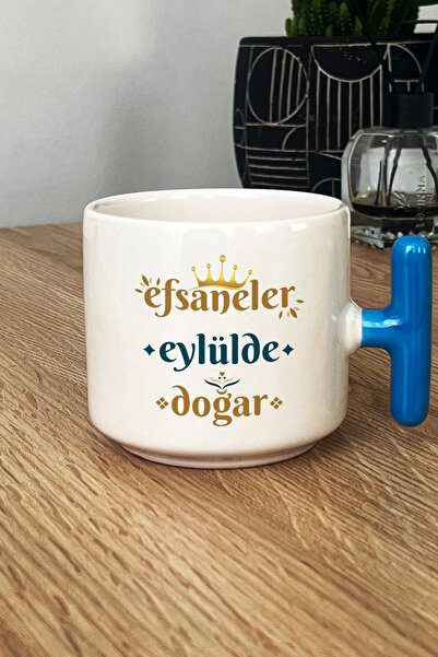 Hedizu Legends Are Born in September Mug Cup with t Handles Blue Virgo Sign Birthday Gift