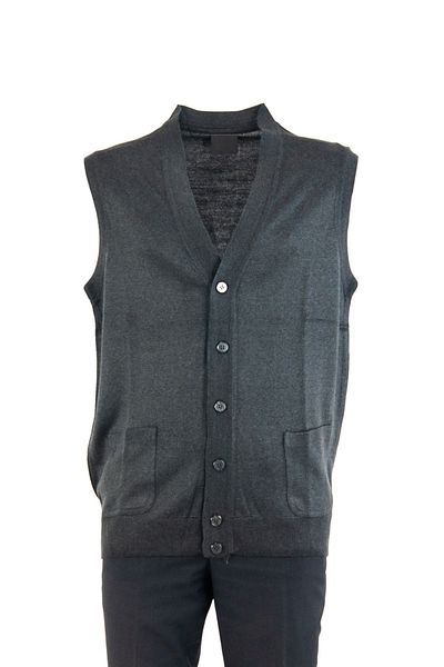 Oppland Men's V-Neck Buttoned Pocket Classic Model Comfortable Cut Full Pattern Woolen Woven Vest