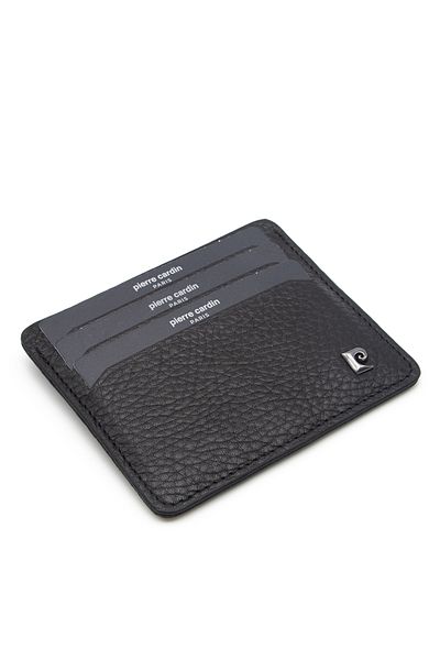 Pierre Cardin Unisex Black Floater Leather Card Holder - 046A41