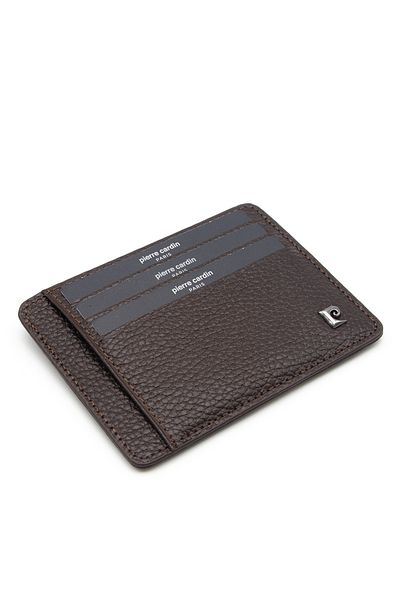 Pierre Cardin Unisex Brown Floater Leather Card Holder - 0422A42