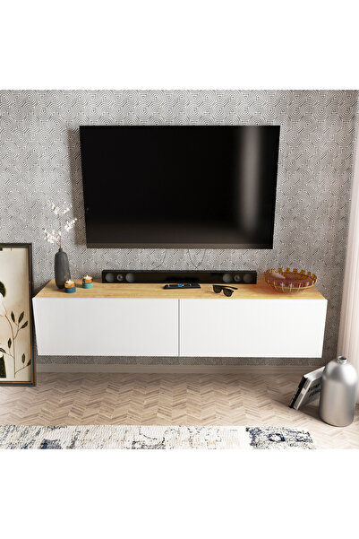 Decorotika POLİNG TV ÜNİTESİ BEYAZ CEVİZ