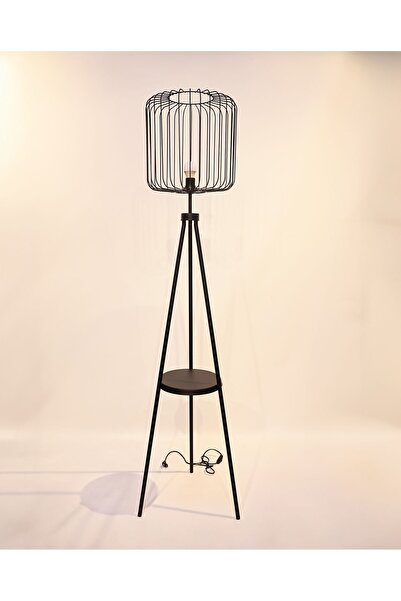 metstar Kafes Detaylı Sehpa Metal Lambader