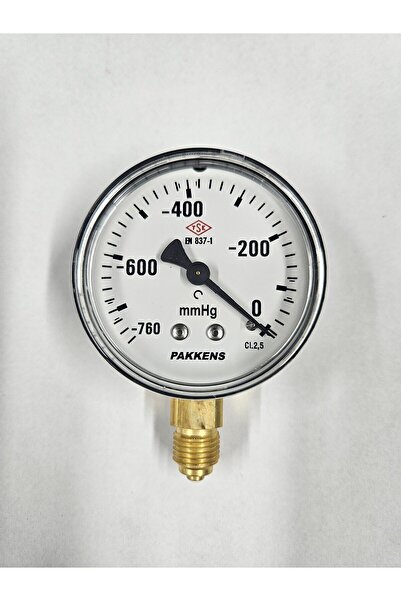 Pakkens ÇAP 63 ALTTAN -760/0 mmHg KURU VAKUMMETRE - PAKKENS