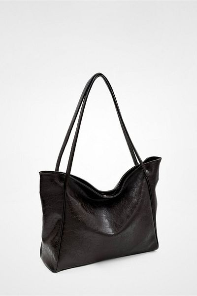 Rosmod Γυναικεία τσάντα ώμου Bitter Brown Vintage με διπλή λαβή Shopper