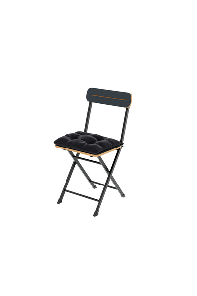 eportatif Bistro Sandalye Katlanır Minderli Bahçe Sandalyesi Füme 1405