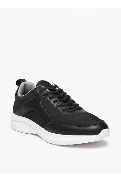 LBL by Shoexpress Panelled Low Ankle Sneakers with Lace-Up Closure