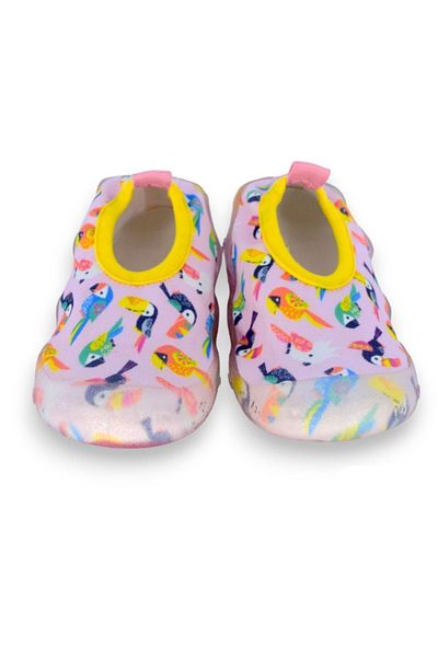 First Step Pantofi de mare cu talpă anti-alunecare pentru fete cu model roz, F-7000