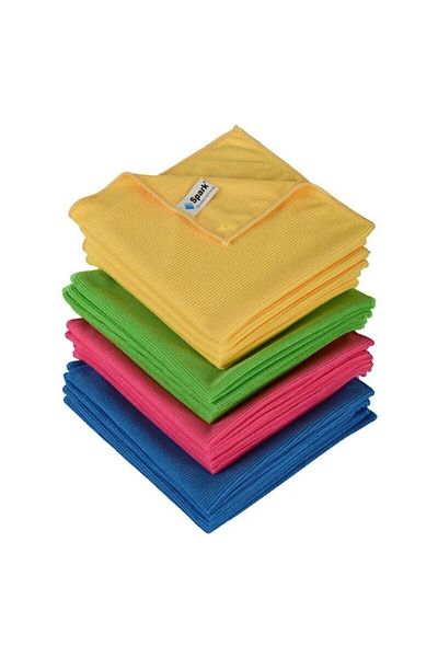 Spark (8 Pieces) 2307 Microfiber General Cleaning Dust and Glass Cloth 40x40 Cm