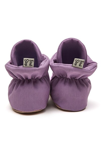 First Step Organik Pamuk Kaydırmaz Taban Çıtçıtlı Lila Panduf