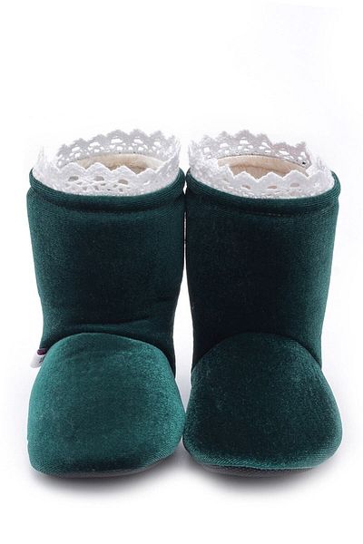First Step F-819 Green Velvet Home Boots