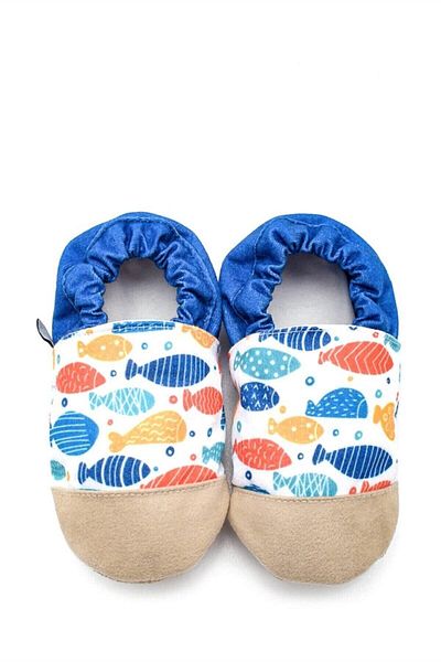 First Step Cotton Lined Anti-Slip Sole Booties-balık-f-833