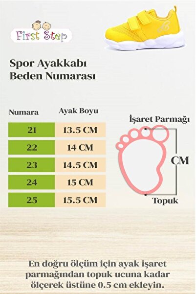 First Step Pantofi sport galbeni pentru copii cu branț din spumă cu memorie ultra ușoară M-1000