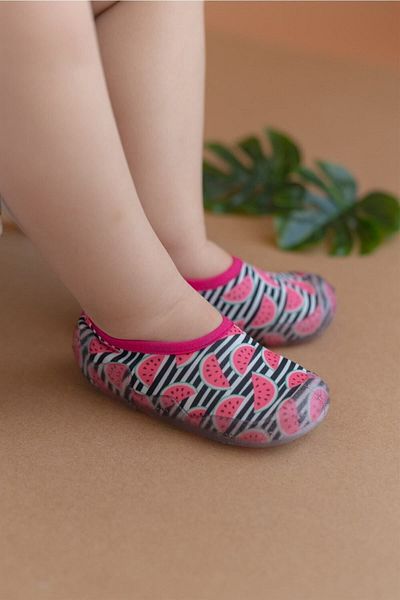 First Step Pantofi de mare pentru fete cu talpă anti-alunecare pepene verde