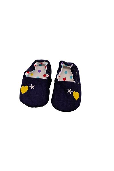 First Step Heart and Star Booties Pomegranate Flower