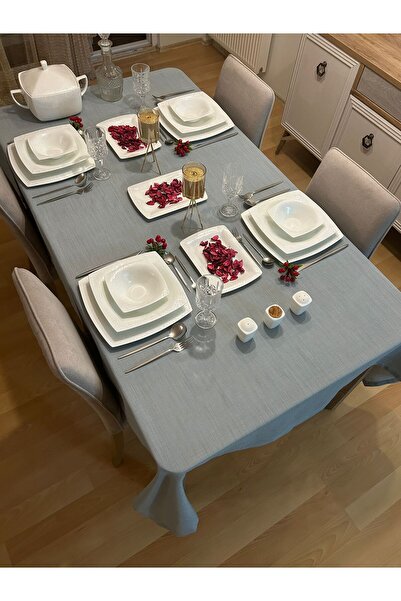 Zeren Home Polyester Linen Keten Masa Örtüsü Naturel Maldiv