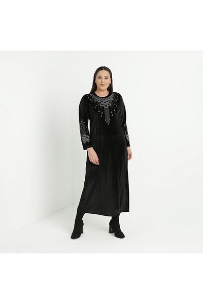 Gelince Rochie din catifea cu imprimeu Drop