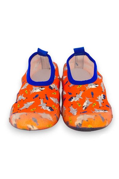 First Step Pantofi de mare pentru băieți cu model de pește portocaliu-F-7000