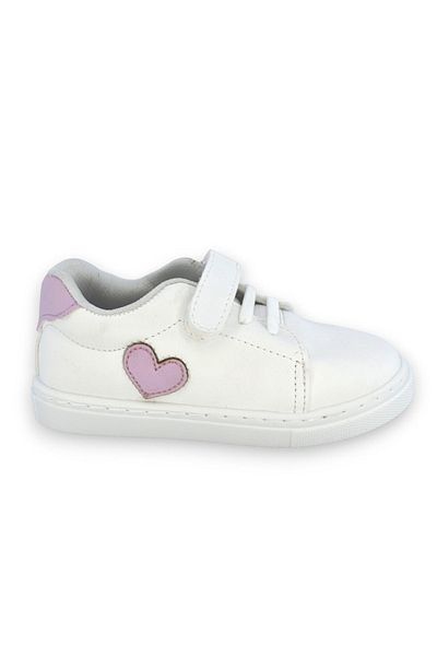First Step Pantofi cu velcro cu inimă liliac pentru fetiță - Pantofi sport casual-S-1001
