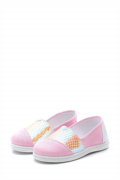 First Step حذاء أطفال كتان مزين بالترتر على شكل سمكة-بودرة-f-484