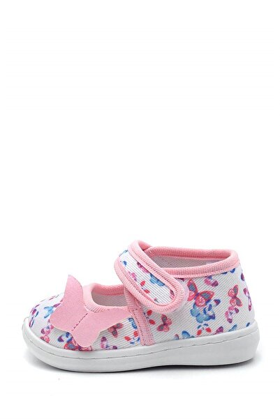 First Step Butterfly Patterned Linen Children's Shoes-pink-f-4007