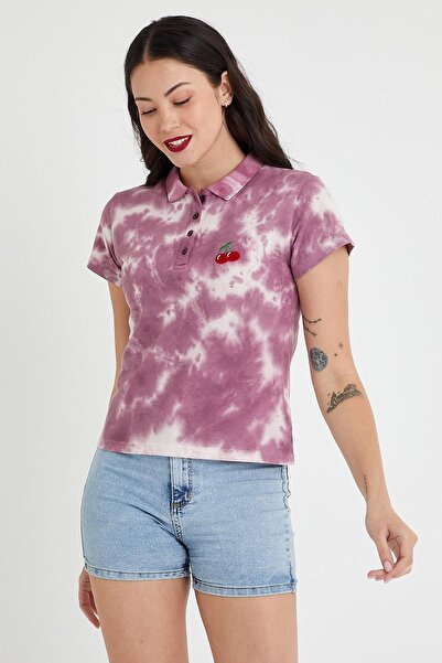 Polo State Tricou de damă, lavabil, colorat în cravată, violet