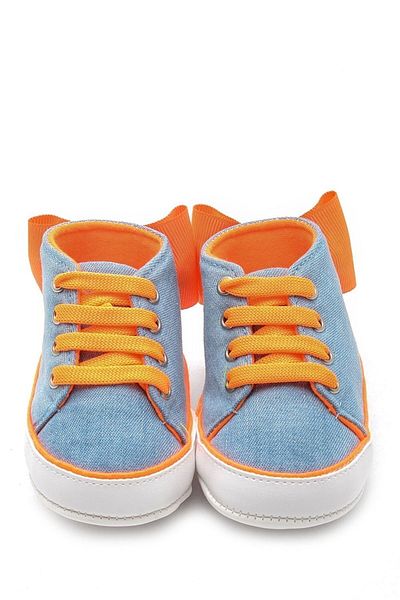 First Step Phosphorescent Ribbon Booties Orange