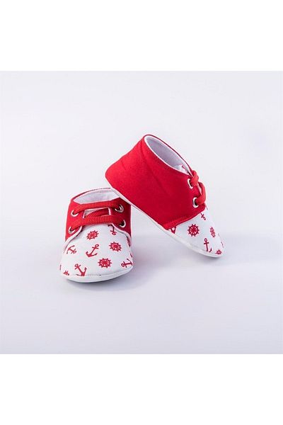 First Step Two Color Booties Red