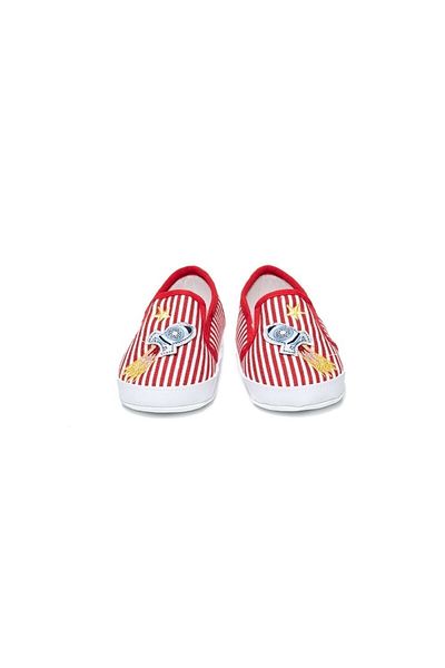 First Step Baby Booties Red Striped