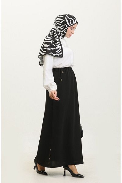 Gelince Plus Size Ahlem Skirt 4208 - Button Detailed