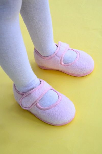 First Step Powder Girl's Velcro Ballerinas-F-739