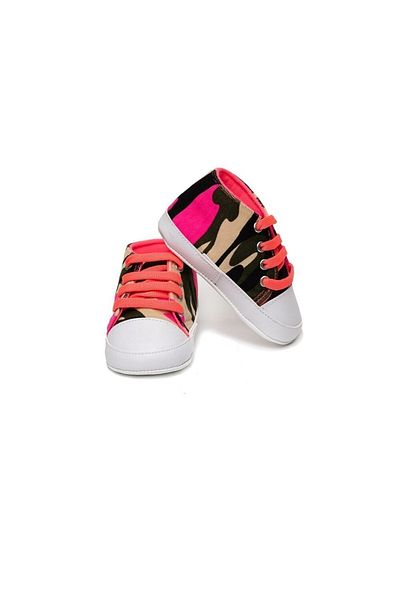 First Step Baby Camouflage Sports Booties Pink
