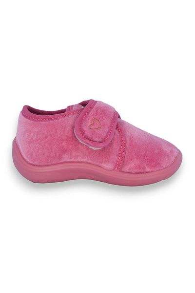 First Step Dried Rose Heart Embroidered Girl's Velcro Panduf-F-731