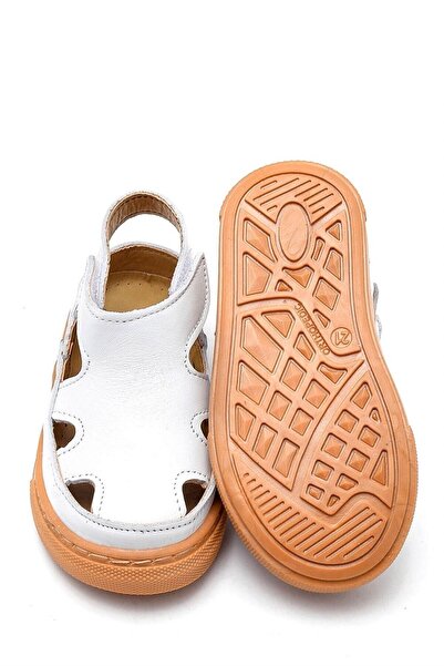 First Step Cream Colored Children's Sandals - Genuine Leather D-466