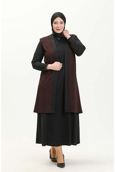 Gelince Plus Size Dress Vest Double Set