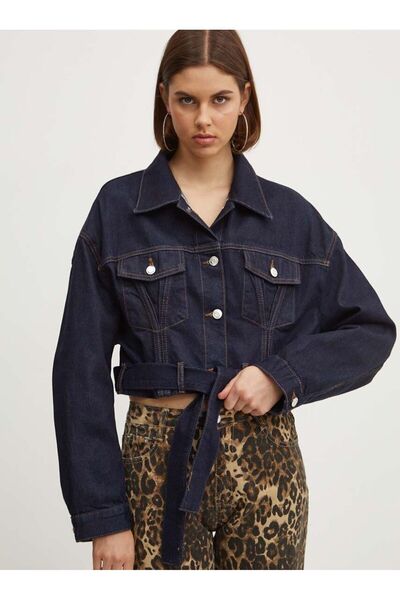 HUGO Kadın Marka Logolu Uzun Kollu Rahat Lacivert Ceket 50519925-410