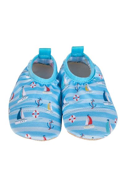 First Step Pantofi pentru băiat cu talpă anti-alunecare, cu dungi albastre, pentru piscină și mare-f-9015