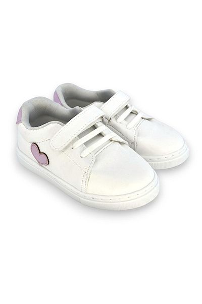 First Step Pantofi cu velcro cu inimă liliac pentru fetiță - Pantofi sport casual-S-1001