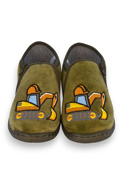 First Step Scoop Embroidered Green Boy's Zippered Panduf-F-735