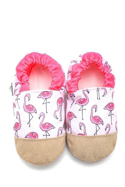 First Step Cotton Lined Non-Slip Sole Booties-flamingo-f-834