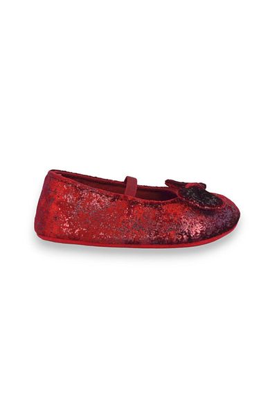 First Step Claret Red Glitter Velvet Baby Girl Elastic First Step Ballet-F-541