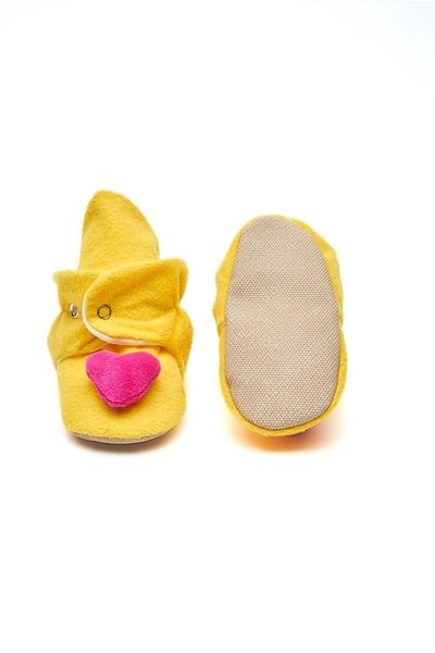 First Step Heart Non-Slip Base Cotton Lined Snap Slippers