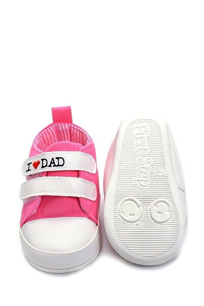 First Step I Love Mom And Dad Booties Pink G-2287