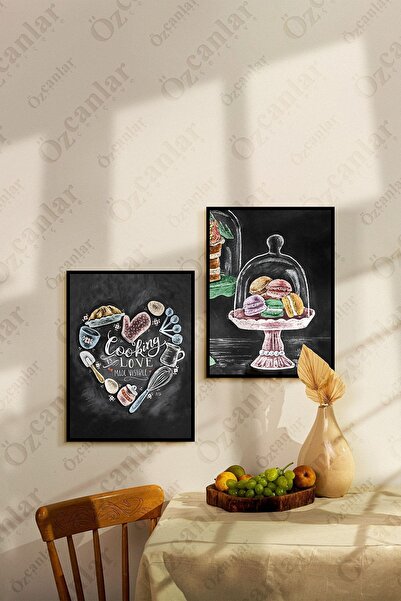 ÖZCANLAR ÇERÇEVE Mutfak Temalı Çerçevesiz Çerçeve Görünümlü 2 Parça Mdf Duvar...
