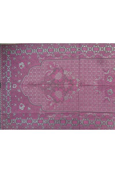 ŞAHMERDANOĞLU Şahmerdanoğlu 64x112 Cm Pink Silky - Shiny Fabric, Light and Double Faced Washable Prayer Rug L12