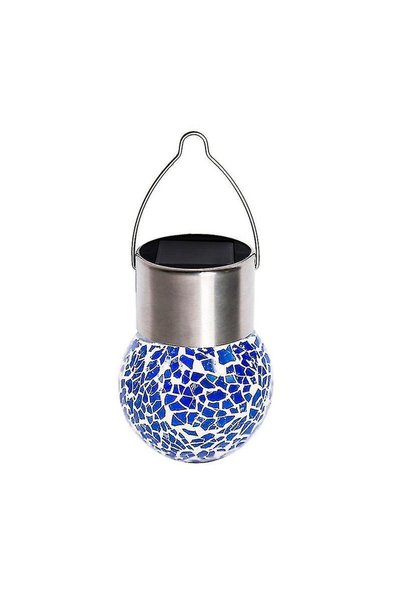 SD WORKS Solar Small Cracked Bottle Lights Güneş Enerjili Mavi Renkli Mozaik ...