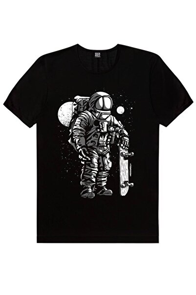 ROCK GURU Tricou pentru bărbați cu mânecă scurtă Astronaut Skateboarder