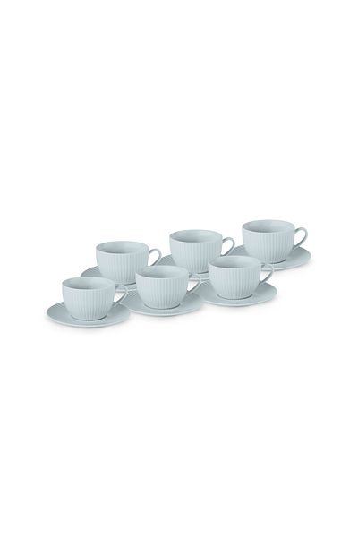 Karaca Seashell Zephyt Teetasse-Set für 6 Personen, Blau, 200 ml - 12-teilig