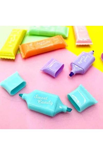 Pinco Ziplock Bag Candy Shaped Pastel Highlighter 6 Pack (DL-206)