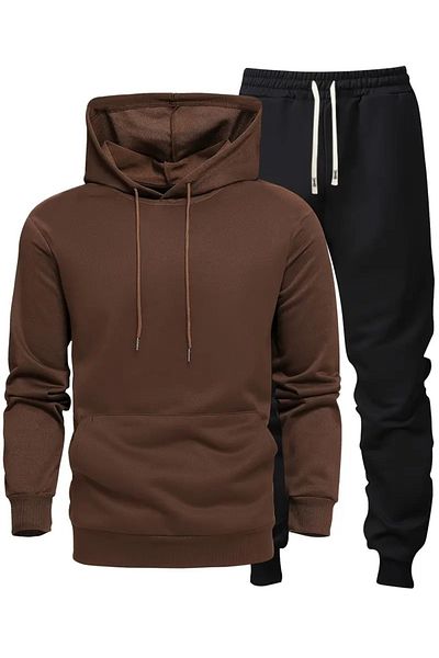 EYAX MODA Σετ φόρμας Unisex Plus Size - Φούτερ με κουκούλα και Jogger Bottom